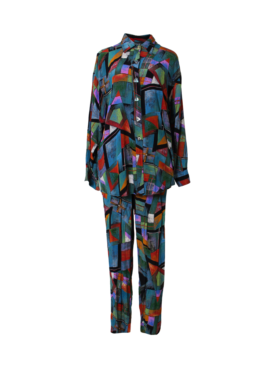 Vintage Abstract Pants Set