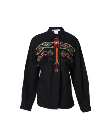 Vintage Aztec Beaded Shirt