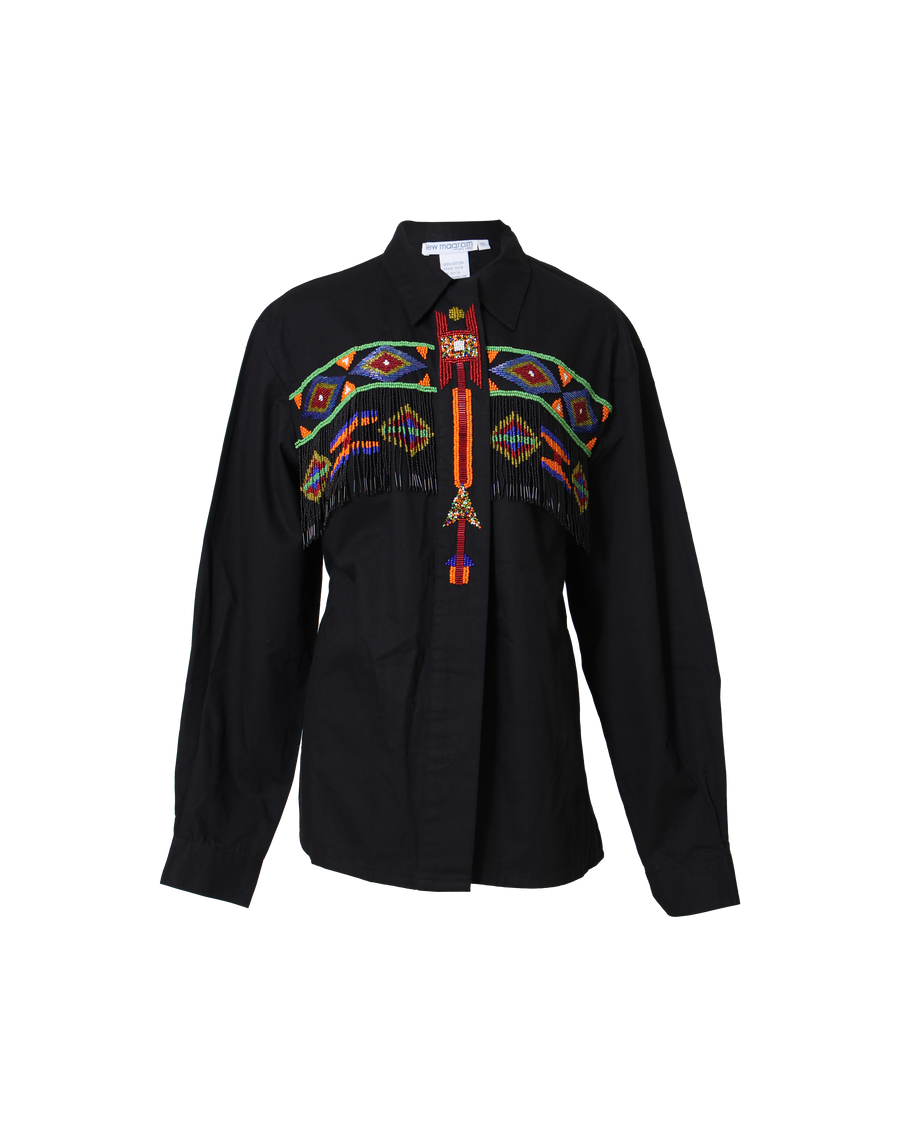 Vintage Aztec Beaded Shirt