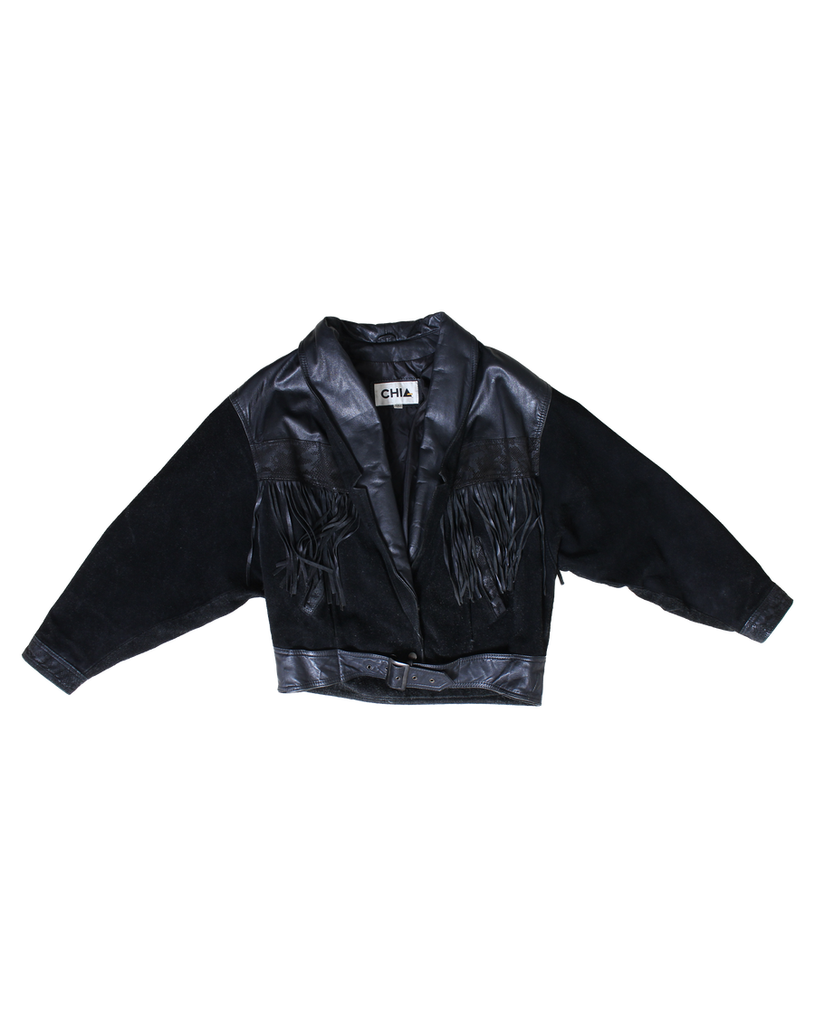 Vintage Fringed Leather Jacket