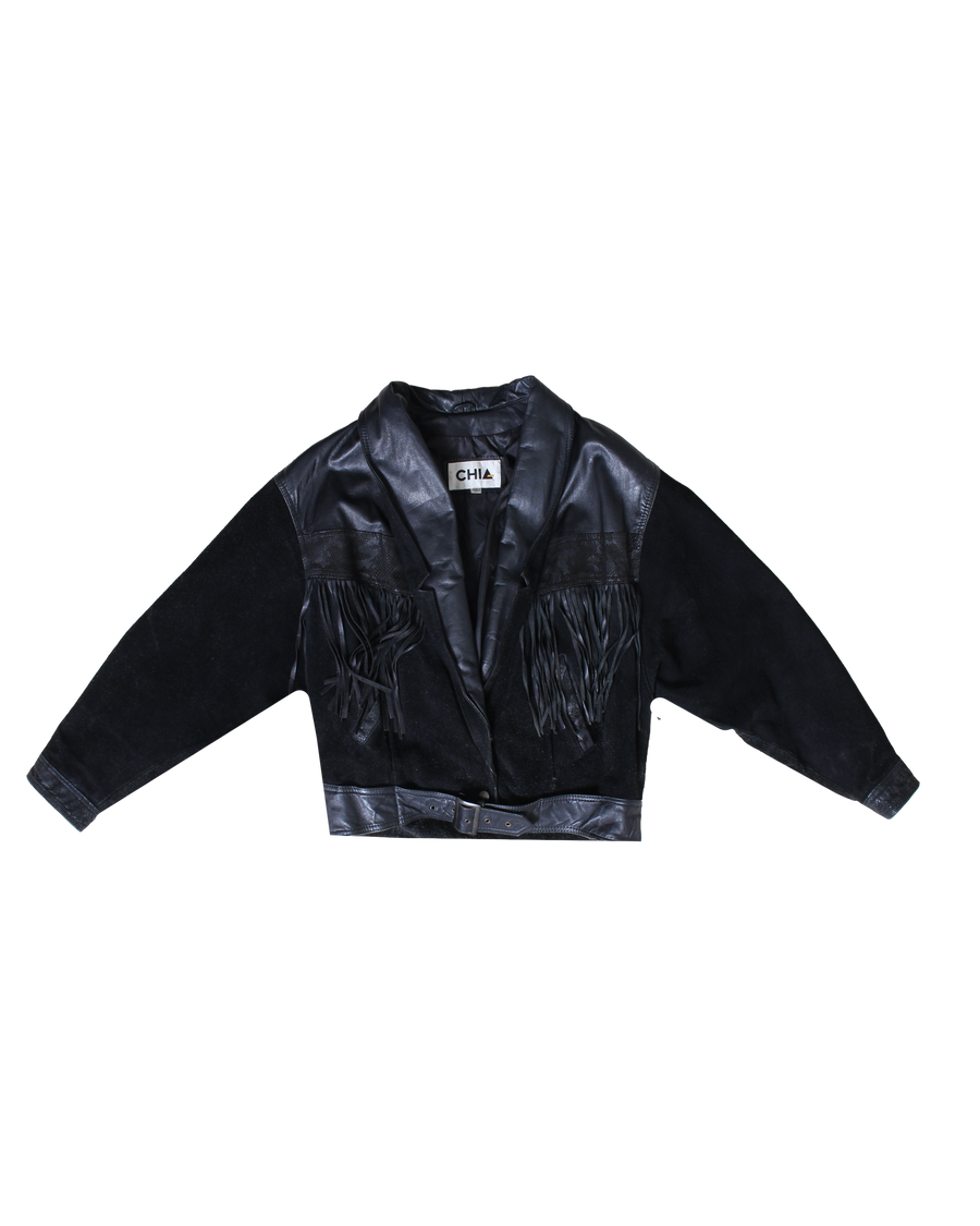 Vintage Fringed Leather Jacket