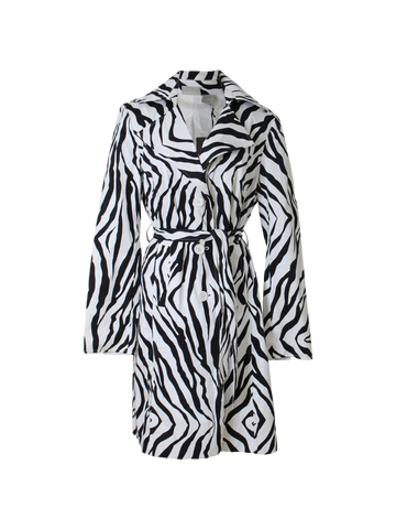 Vintage Zebra Black Trench coat