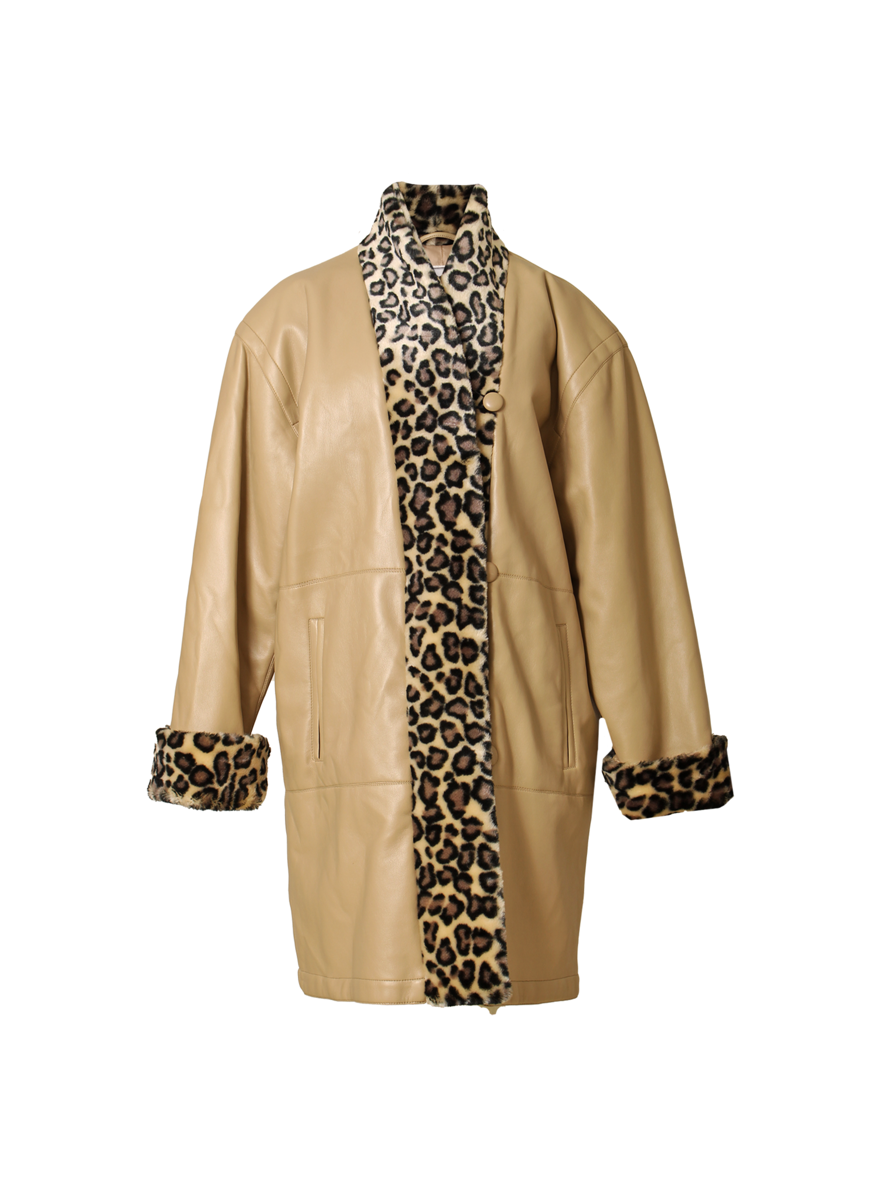 Vintage Faux Leather and Fur Coat