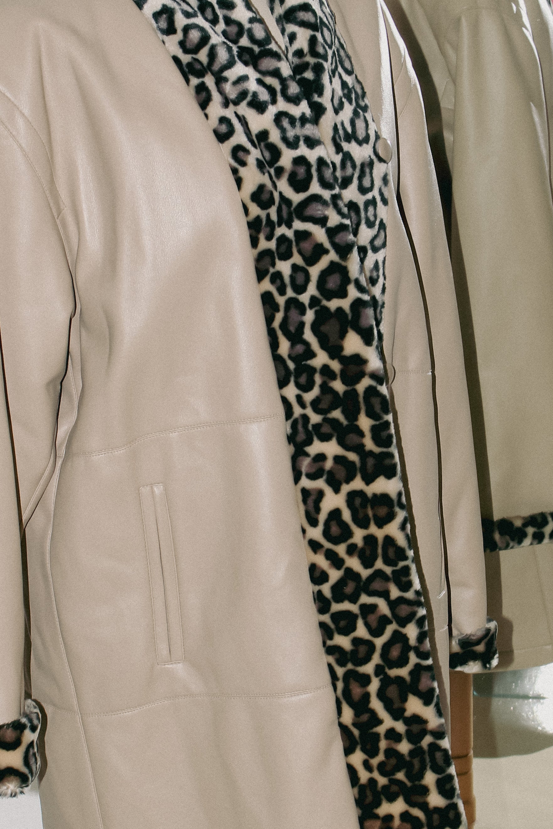 Vintage Faux Leather and Fur Coat