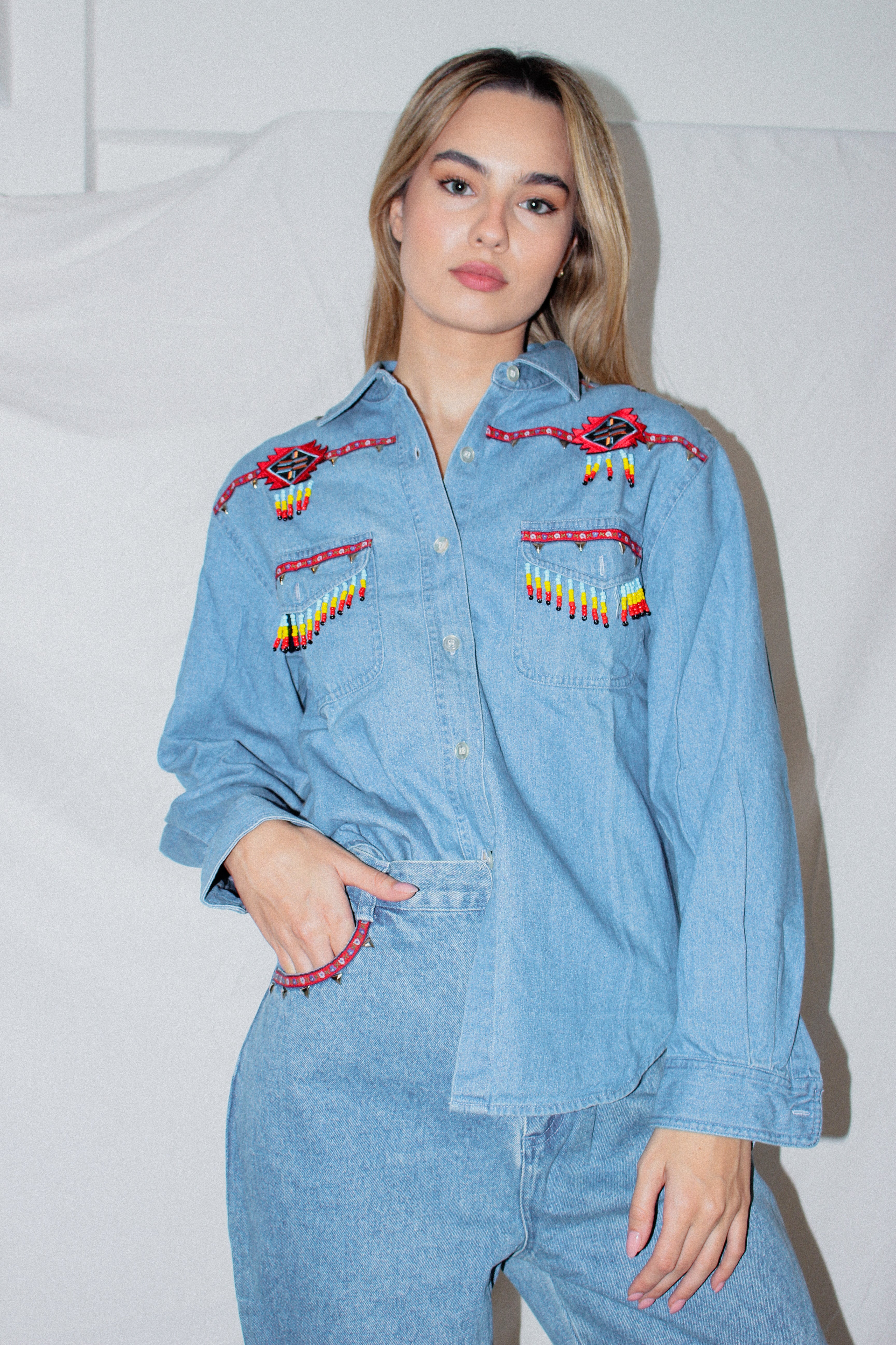 Vintage Denim Pants Set