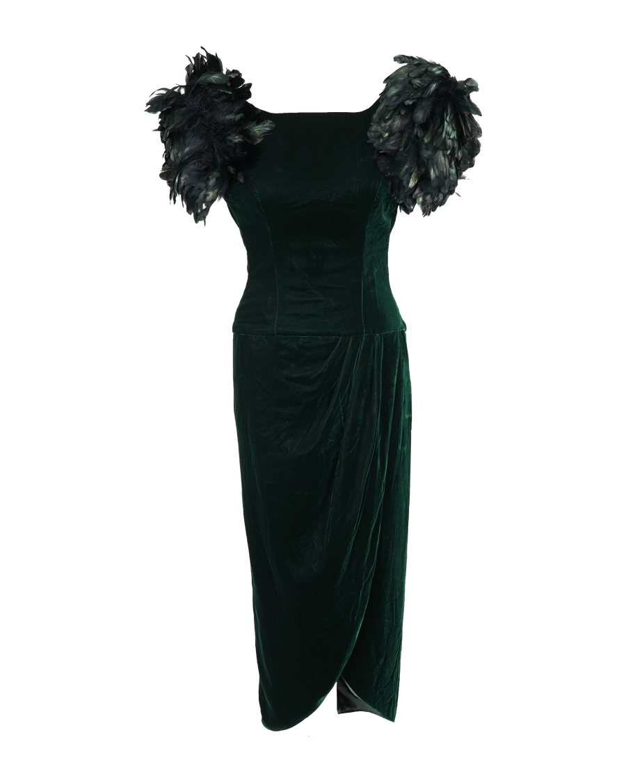 Vintage Lillie Rubin Feather Dress