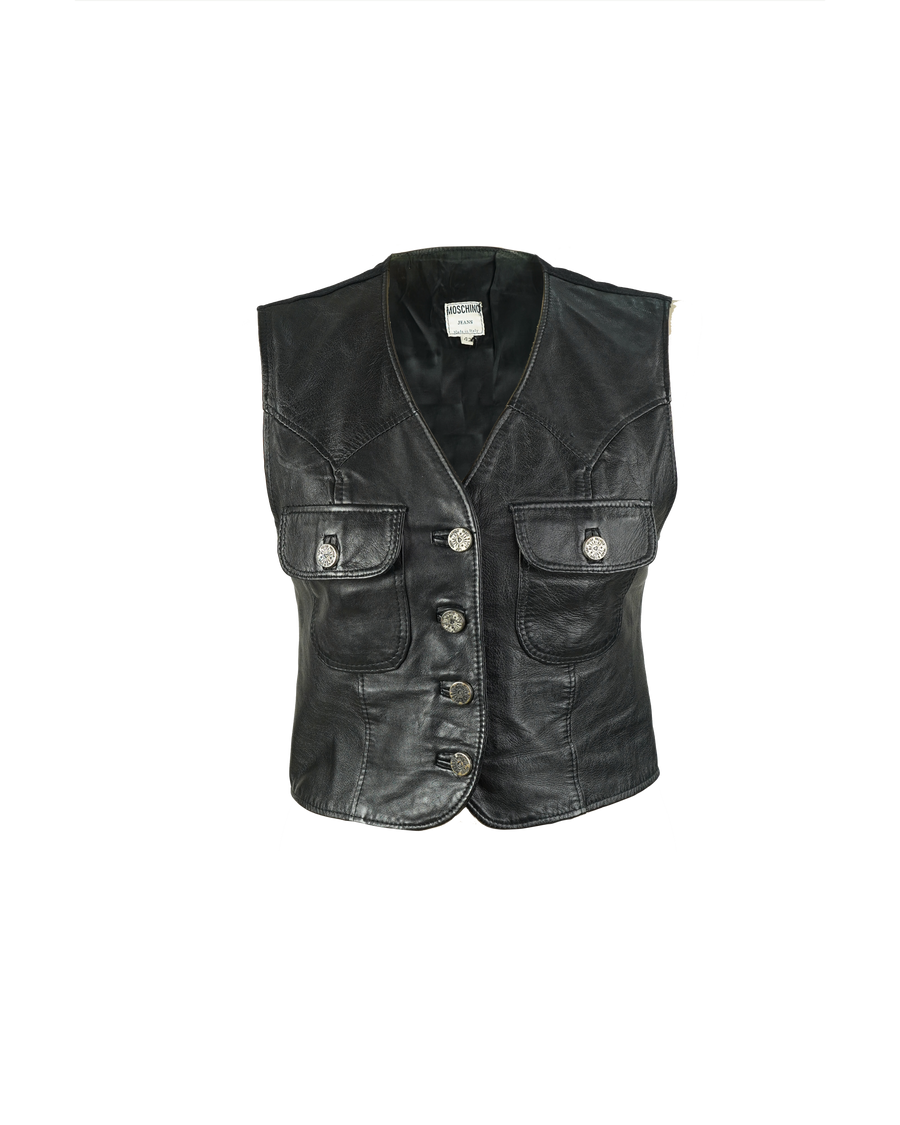Vintage Moschino Leather Vest